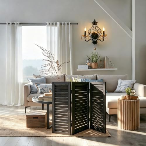 SOFE Black Divider for Room Separation, Wood Room Divider 3 Panels - Image 6