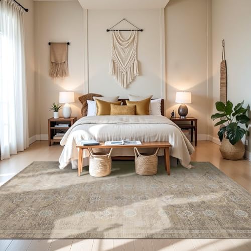 Rugxara Beige 6x9 Area Rugs Washable Rug for Living Room Dining Bedroom - Image 2