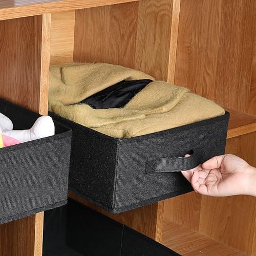 Clothings Collapsible Storage Bins, Foldable Organizers and Storage Baskets Cube Storage Bin for Bedroom Living Room (4 Pack, Black, 15.4x11.4x5.5inch) - Image 5