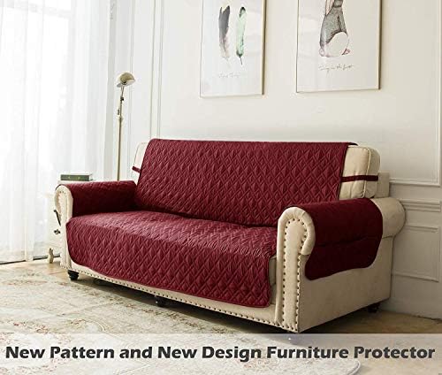 Ameritex Couch Sofa Slipcover 100% Waterproof Nonslip Quilted Furniture Protector Slipcover for Dogs, Children, Pets Sofa Slipcover Machine Washable (Burgundy, 68") - Image 6