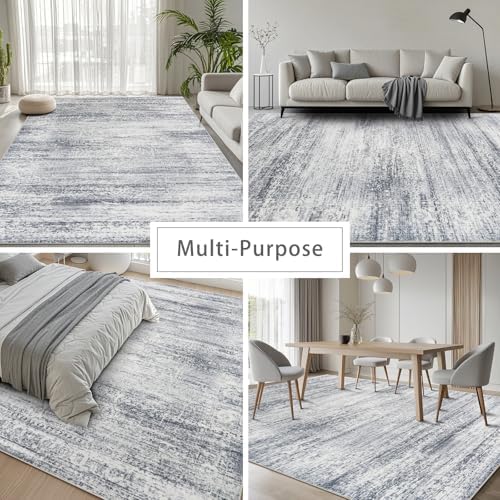 5x7 Washable Area Rugs for Living Room,Bedroom,Dining Room (Grey Cream) - Image 5