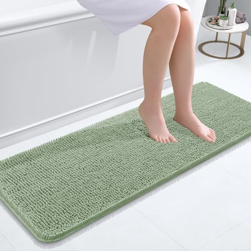OLANLY Bathroom Runner Rugs 47x17, Extra Soft Absorbent Chenille Bath Rugs by OLANLY