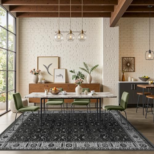 Rugxara 6x9 Black Washable Area Rug for Living Room - Image 3