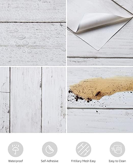 Shiplap Peel and Stick Wallpaper, Contact Paper for Classroom Home Decor | 11.8"x393" Removable Self-Adhesive White Wood Plank Film, Farmhouse Decor for Bulletin Board Desk Cabinet & Home Renovation - Image 5