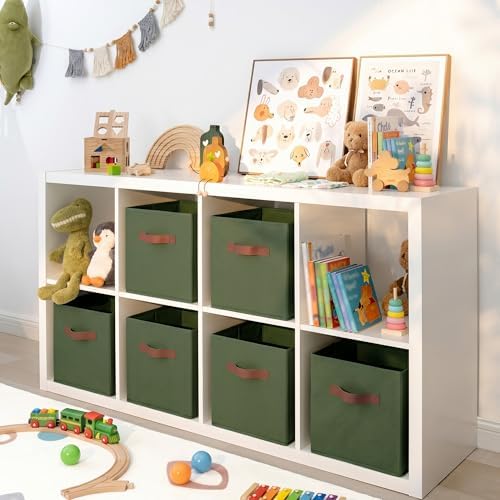 GRANNY SAYS 11 Inch Cube Storage Bins, Cube Organizer, Olive Green, 6-Pack - Image 5