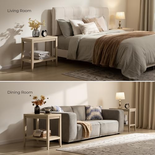 SICOTAS Rattan End Table Nightstand Set of 2, Side Table with Storage - Image 6