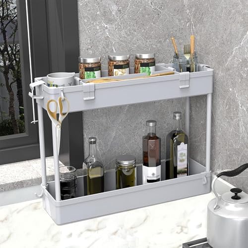 SPACELEAD 2-piece Set Slim Storage Cart 3 Tier,Bathroom Organizer Rolling Utility,Mobile Shelving Unit Slide Out for Office, Kitchen, Laundry Room & Narrow Places - Image 3
