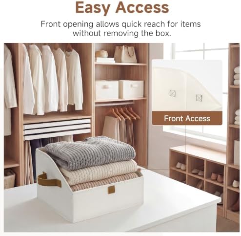StorageWorks Closet Storage Bins Trapezoid, Ivory White, Small, 3-Pack - Image 3