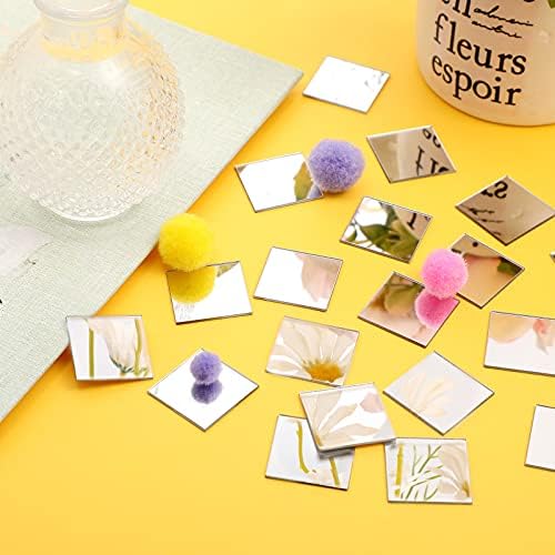 Jetec 50 Pcs Mini Size Square Mirror Adhesive, 1 x 1 Inch - Image 6