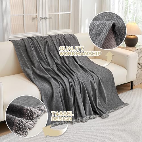 MYSKY HOME Couch Cover Sofa Covers Couch Covers for 3 Cushion Couch Sofa Pet Friendly, L Shaped Sectional Couch Cover Non Slip Dogs Furniture Protector for Kids, Dogs, 91"x134", Dark Grey - Image 3