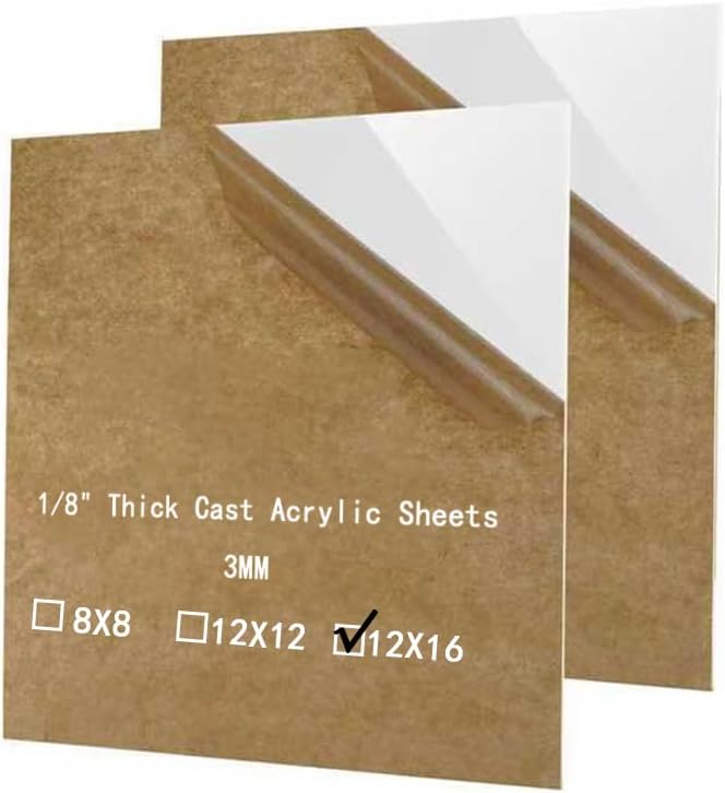 White Cast Acrylic Sheets Plexiglass Sheets 1/8 in Plastic Board 12X16 by YMYKLB