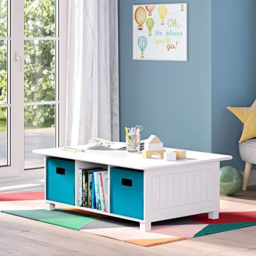 RiverRidge Folding Storage Bins - 2-pack of 10in Tall Turquoise Cubes - Image 2