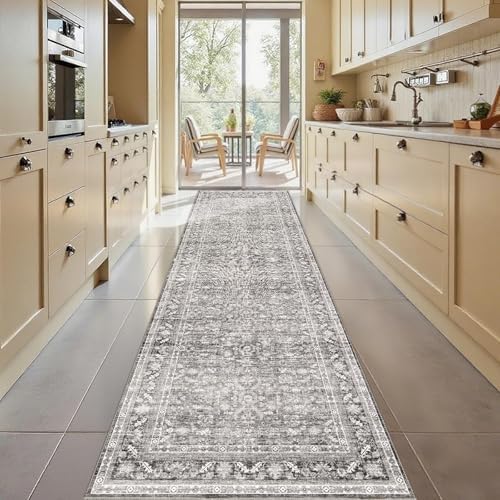 OPPODREAM Vintage Grey Area Rugs 3x10, Washable Rug for Living Room by OPPODREAM