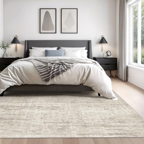 Valenrug 6x9 Area Rugs, Abstract Large Washable Rugs for Living Room, Beige - Image 3