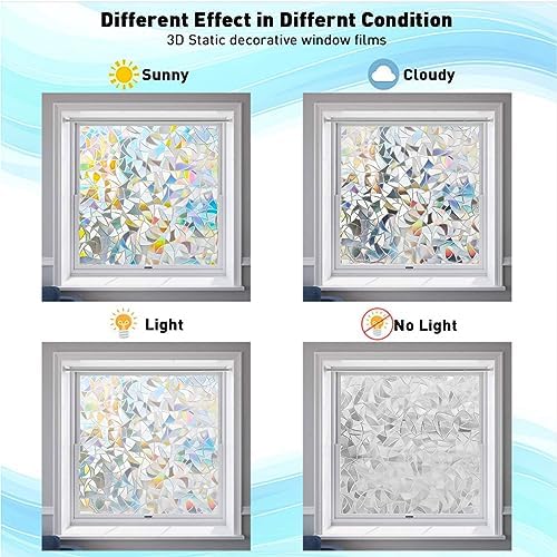 LEMON CLOUD Rainbow Stained Glass Window Privacy Film, 35.4″ x 78.7″ - Image 5
