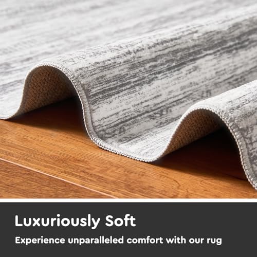 2x10 Runner Rug Machine Washable Non Slip Area Rug Distressed Neutral Moroccan Boho Rug Ultra Soft Floor Runners for Hallways for Entryway Laundry Room Kitchen, Grey - Image 4