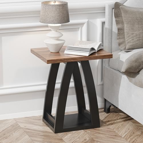 FROMJBEST End Table Set of 2, Side Table Living Room,Nightstand Black&Brown - Image 4