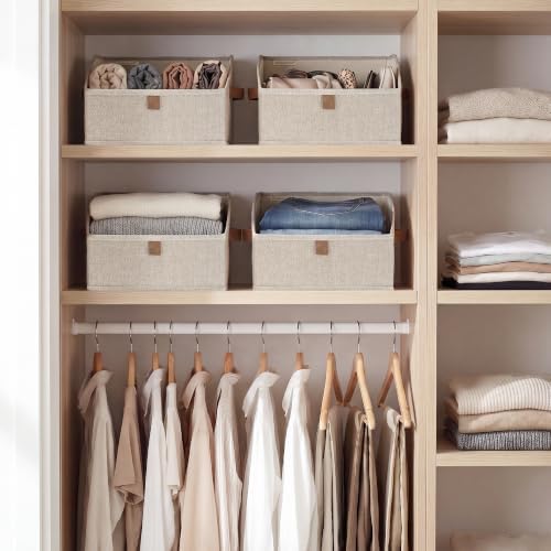 StorageWorks Closet Storage Bins Trapezoid, Brown and Beige, Small, 3-Pack - Image 2