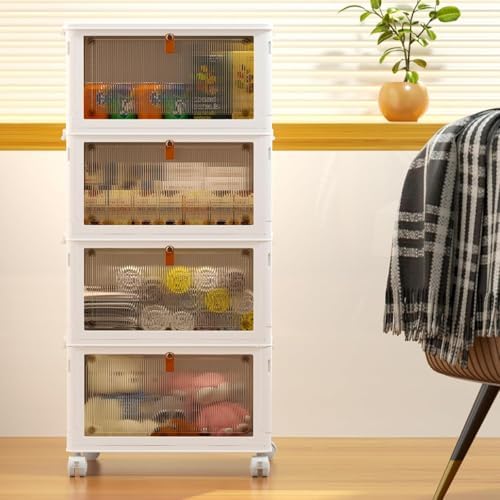 YFXCVSL 4 Tier Plastic Storage Bins with Lid 23QT, Stackable Storage Bins - Image 6