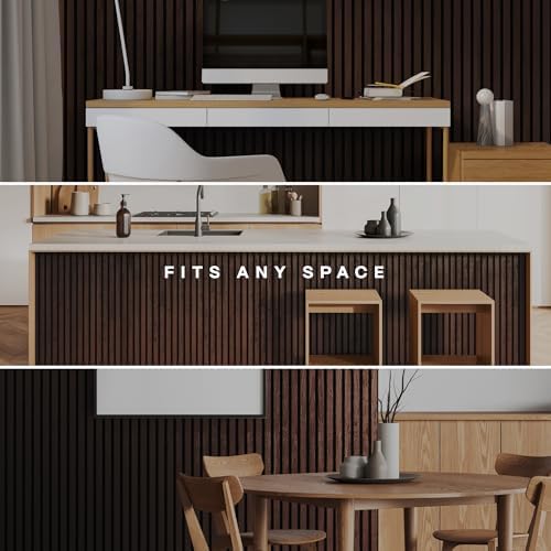 2-Pack Wood Panels for Wall - Acoustic Wood Slat Wall Panels, Soundproof Wooden Paneling for Interior Decor - Image 4