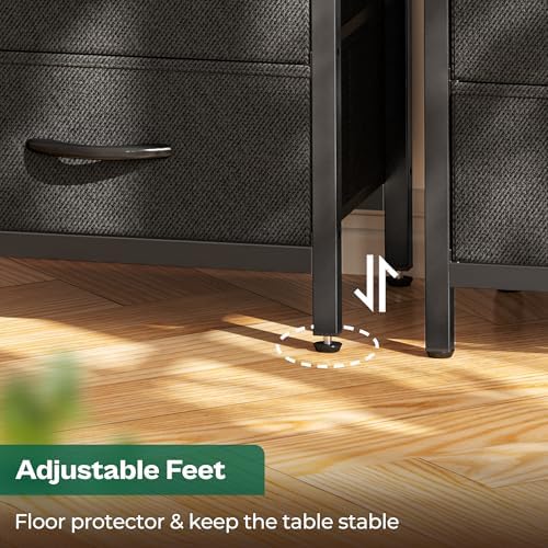 Huuger Nightstands Set of 2, Nightstand with Charging Station,Bedside Table - Image 7