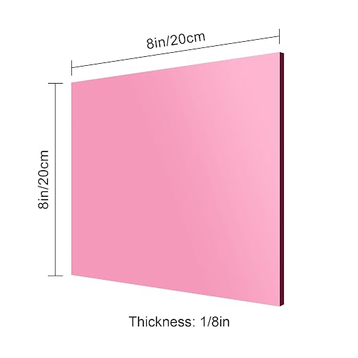 8x8 Inches Pink Mirror Acrylic Sheet – 2 Pcs Reflective Acrylic Panel for DIY Crafts, Home Décor & More (20x20 cm) - Image 2