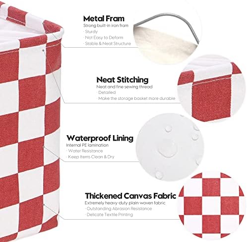 Hinwo Collapsible Canvas Storage Cubes with Handles, 11-Inch, 3-Pack - Image 5