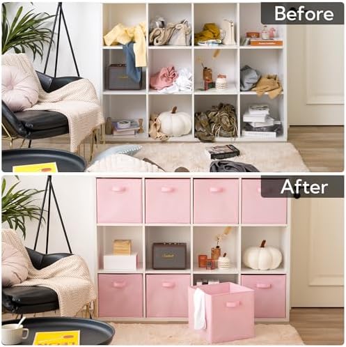 GRANNY SAYS Pink Cube Storage Bins, 13x13 Storage Cube Organizer, 8-Pack - Image 7