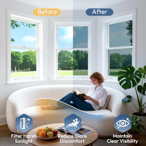 rabbitgoo Window Tint for Home with Tools, Silver, 17.5" x 78.7" - Image 3