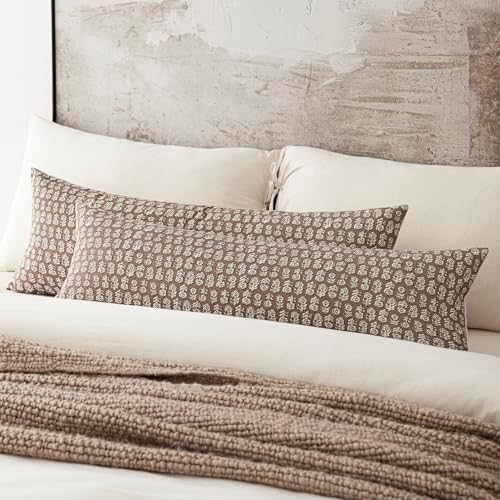 Foindtower Long Floral Print Lumbar Throw Pillow Covers 14×36 Inch,Brown - Image 5