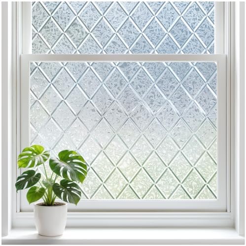 rabbitgoo Window Privacy Film Decorative Stained Glass Cling 29.5" x 157.4" by rabbitgoo