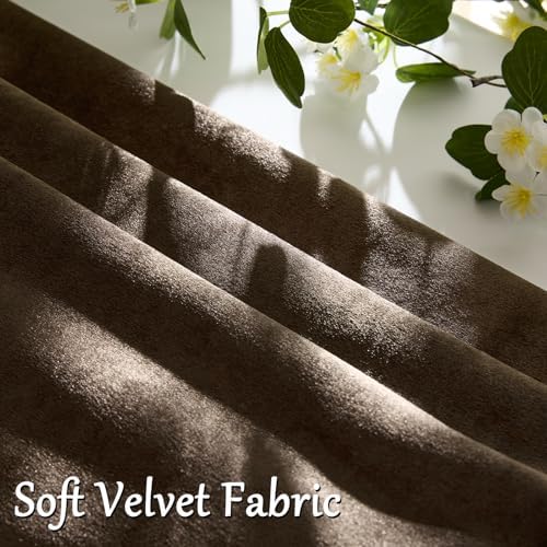 GIGIZAZA Brown Velvet Pillow Covers 18x18 Decorative Pillows Pack of 2 - Image 3