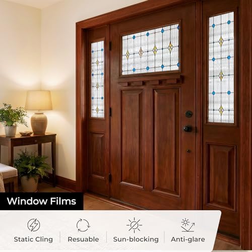 ADD.HERES Window Privacy Film, Stained Glass Window Film, 35.4" x 78.7" - Image 6