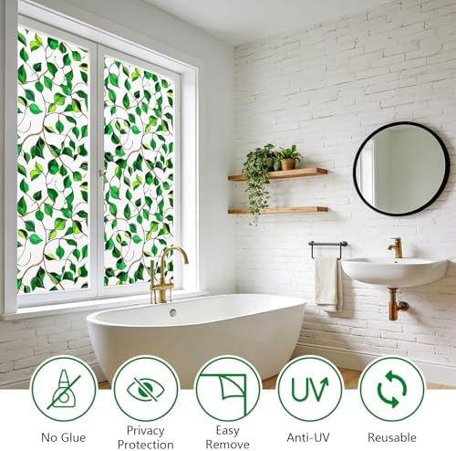 Kromapolis Privacy Window Film Frosted Glass Static Cling, 35.4" x 157.4" - Image 4