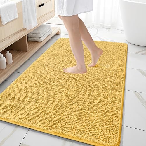 OLANLY Large Bathroom Rugs 59x35, Extra Soft Absorbent Chenille Bath Rugs by OLANLY