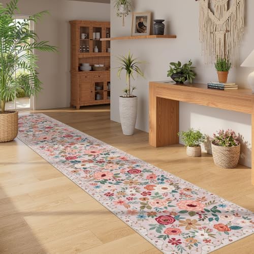 DUKINO 2x12 Washable Runner Rug, Non Slip Long Kitchen Runner Rug, Beige - Image 4