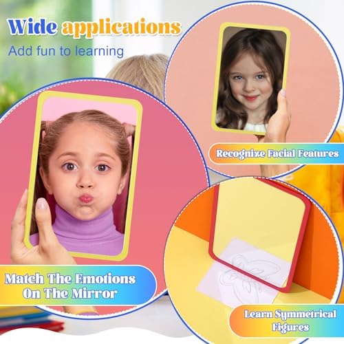 Dandat 50 Pcs 6x4 Shatter Proof Unbreakable Kids Mirrors, Warm Colors - Image 4