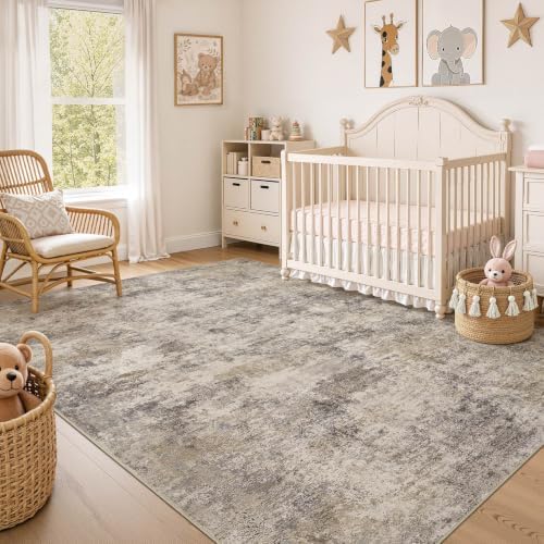 Nakagishi Boho 10x12 Area Rug Living Room Rugs Machine Washable Brown Grey - Image 7