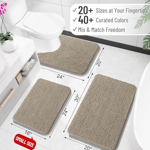 OLANLY Bathroom Runner Rugs 40x24, Extra Soft Absorbent Chenille Bath Rugs - Image 2