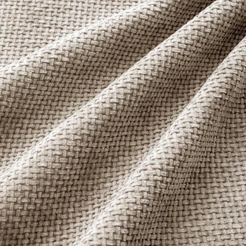 MIULEE Soft Decorative Chenille Euro Pillow Covers Khaki 22x22 Pack of 4 - Image 3
