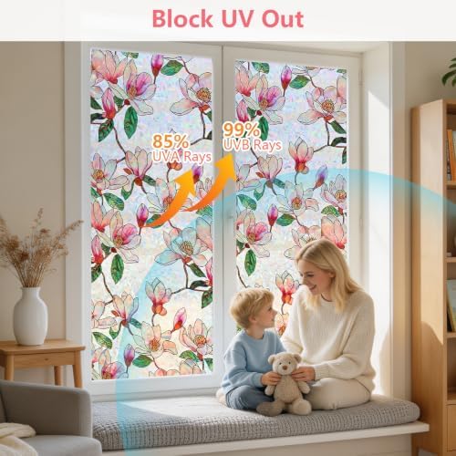 NINETREX Window Privacy Film, Stained Glass Static Clings, 35.4"x157.4" - Image 3
