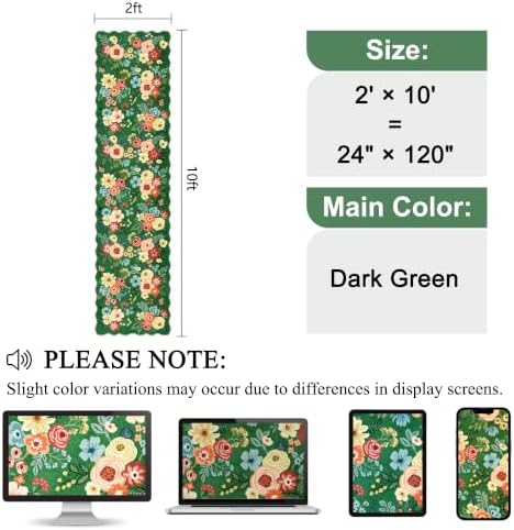 DUKINO 2x10 Runner Rug for Hallway, Washable Kitchen Rugs, Dark Green - Image 2