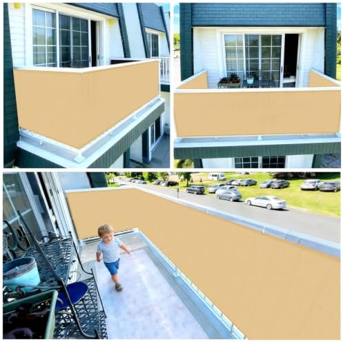 COOLBOYS 3'x10' Sand Balcony Privacy Screen Fence Cover for Outdoor - Image 6
