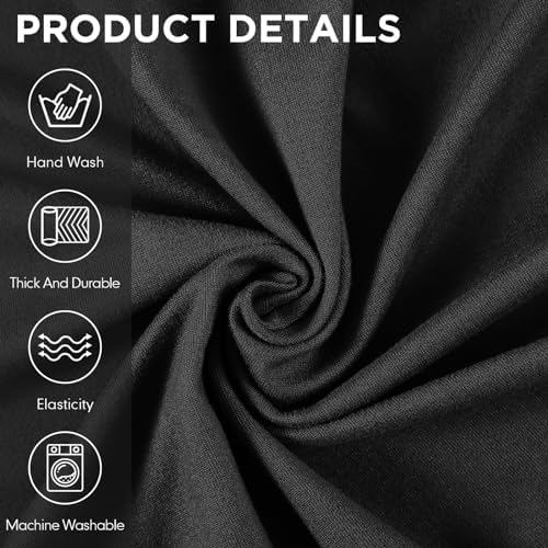Peryiter 3 Pcs Couch and Loveseat Sofa Covers,Black,Milk Silk - Image 4