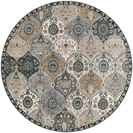 Lahome Moroccan Washable Round Rug 5ft, Soft Circle Rug for Dining Room - Image 3