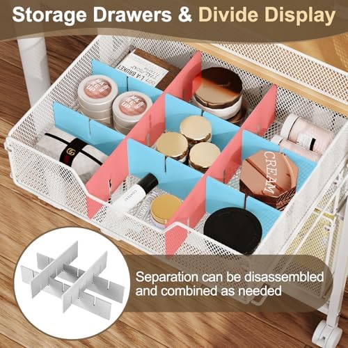 Hongtamoya Makeup Organizer Cart with Drawers, Floor Skincare Organizers Make Up Organizers Vanity Organizer Cosmetic Display Cases Holder for Skin Care Perfume Nail Polish Brush Hair Tool, White - Image 2