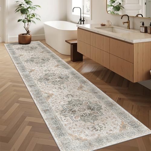Madane Washable Runner Rugs 2x12 Long for Hallway Kitchen Light Taupe Brown - Image 3