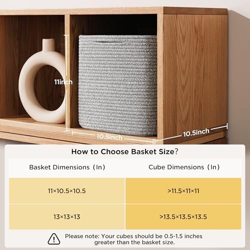 joybest 11inch Cube Storage Bins, Cotton Rope Woven Organizer Basket - Image 2