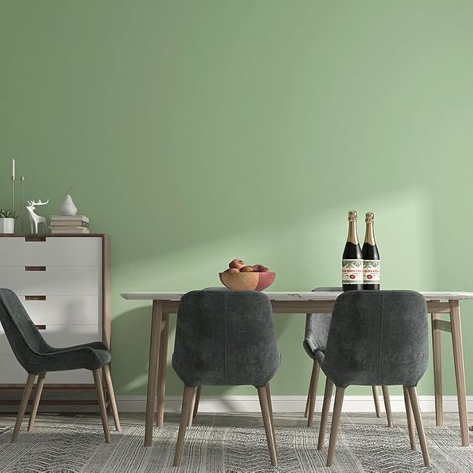 Safiyya 393"x17.7" Light Green Peel and Stick Wallpaper Green Solid Color Contact Paper Self Adhesive Contact Paper Decorative Wallpaper Vinyl Rolls for Wall - Image 8