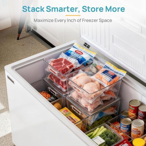Vtopmart 4 Pack Extra Large Clear Stackable Storage Bins with Lids for Cube - Image 4